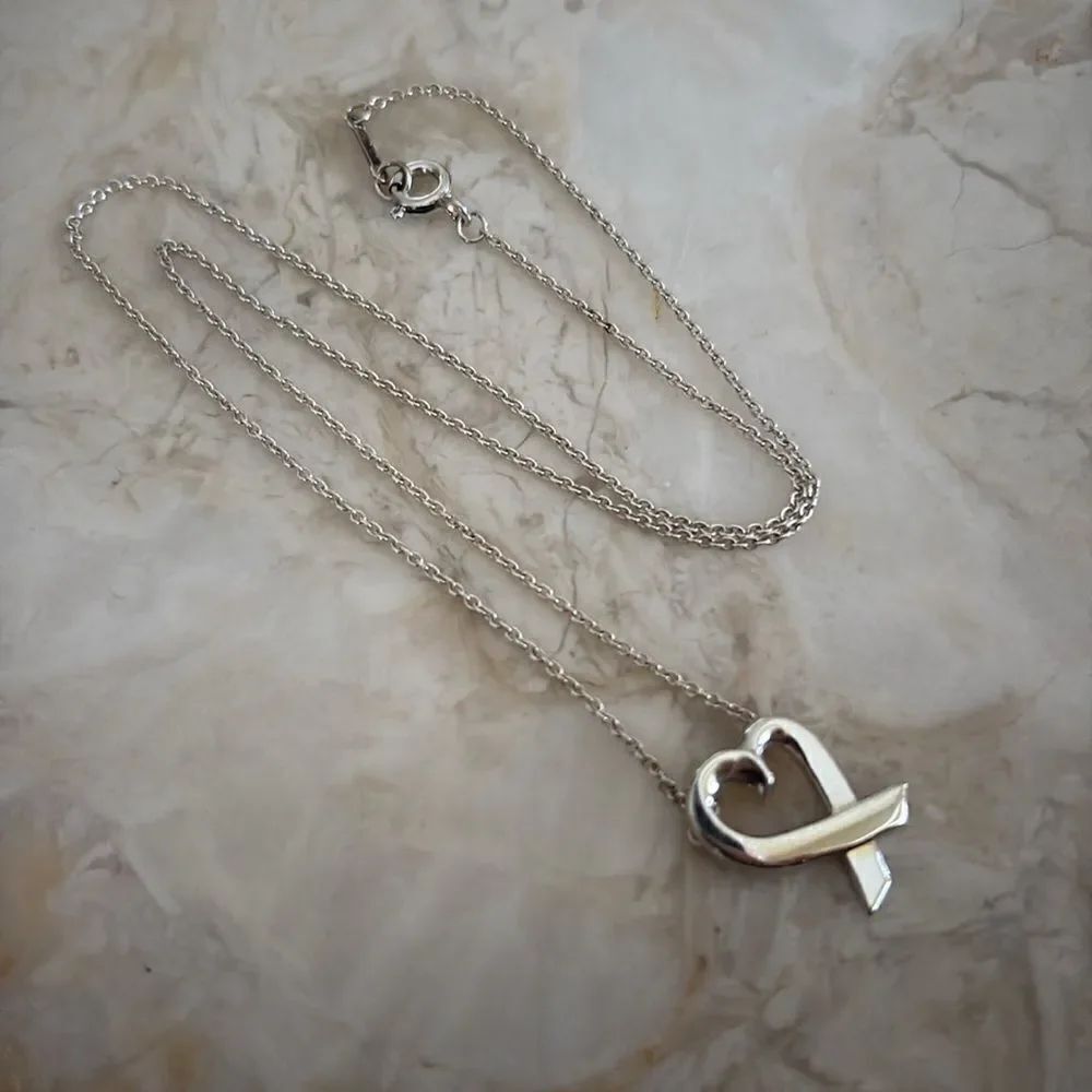 Tiffany & Co. Paloma Picasso Loving Heart Necklace Sterling Silver